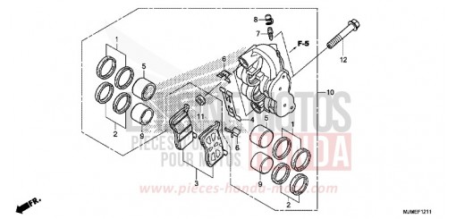 ETRIER DE FREIN AVANT DROIT (VFR800XH/J/K) VFR800XH de 2017